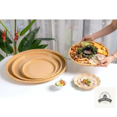 Mẹt nhựa tròn giả mây đan tre đa kích cỡ - Đựng bún, đậu, hoa quả siêu xinh, giá chỉ 15.700₫