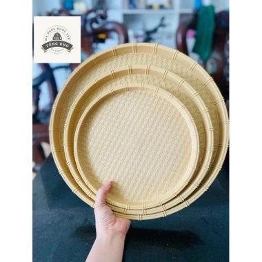 Mẹt nhựa tròn giả mây đan tre đa kích cỡ - Đựng bún, đậu, hoa quả siêu xinh, giá chỉ 15.700₫
