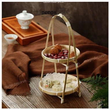 Mẹt tre 1-2-3 tầng đựng bánh kẹo, mứt tết, phụ kiện decor chụp ảnh - Giá 25.110₫