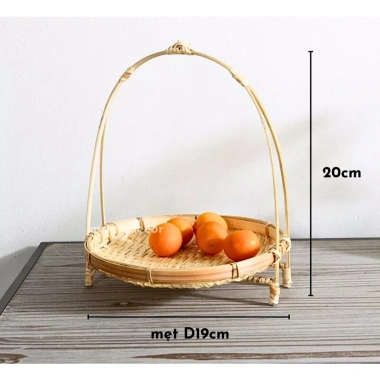 Mẹt Tre 2 Tầng & Kệ Tre 3 Tầng - Mây Tre Đựng Gia Vị An Toàn, Giá 32.000₫