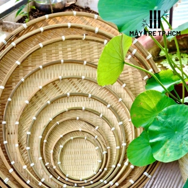 Mẹt tre mini 16cm hun khói - Đựng trái cây, bánh mứt, hạt dưa, trang trí bàn Tết, giá chỉ 20.000đ