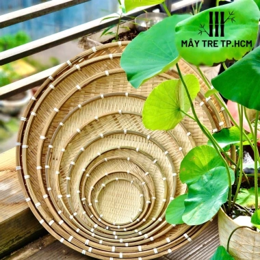 Mẹt tre mini 16cm hun khói - Đựng trái cây, bánh mứt, hạt dưa, trang trí bàn Tết, giá chỉ 20.000đ