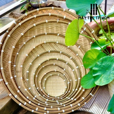Mẹt tre mini 16cm hun khói - Đựng trái cây, bánh mứt, hạt dưa, trang trí bàn Tết, giá chỉ 20.000đ