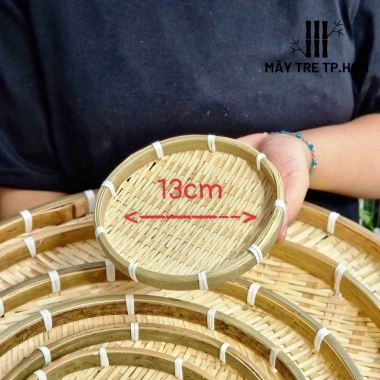 Mẹt tre mini 16cm hun khói - Đựng trái cây, bánh mứt, hạt dưa, trang trí bàn Tết, giá chỉ 20.000đ