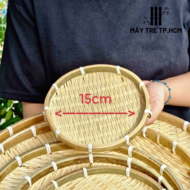 Mẹt tre mini 16cm hun khói - Đựng trái cây, bánh mứt, hạt dưa, trang trí bàn Tết, giá chỉ 20.000đ