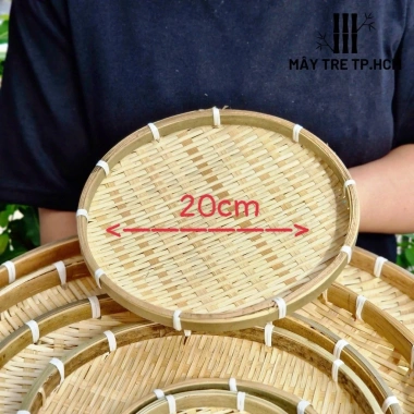 Mẹt tre mini 16cm hun khói - Đựng trái cây, bánh mứt, hạt dưa, trang trí bàn Tết, giá chỉ 20.000đ
