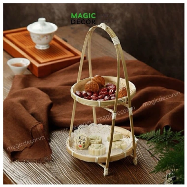 Mẹt tre tầng 1-2-3 lớp đựng trà, bánh, hoa quả - Trang trí decor hot, giá 28.000₫ 6