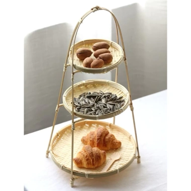 Mẹt tre tầng 1-2-3 lớp đựng trà, bánh, hoa quả - Trang trí decor hot, giá 28.000₫ 9