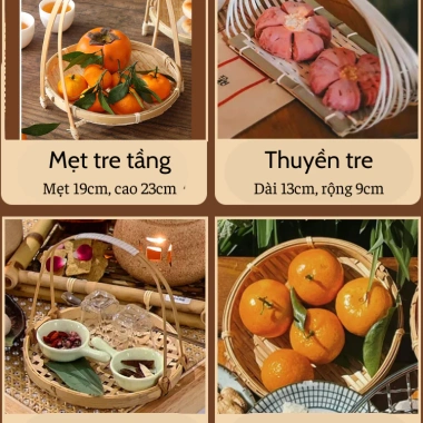 Mẹt tre tầng 1-3 tầng cho bàn - Thiết kế thanh lịch, gần gũi, độc đáo Luỹ Tre - Giá ưu đãi 14.000₫