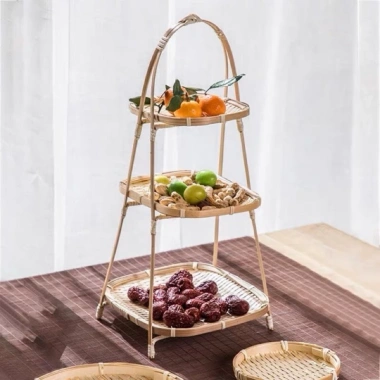 Mẹt Tre Tầng Vuông 1-3 Tầng Đựng Bánh Kẹo Tết Kệ Trang Trí Truyền Thống Giá 29.000₫ 3