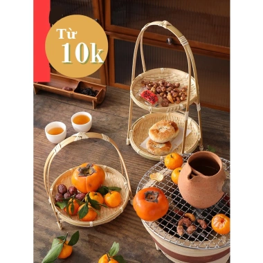 Mẹt Tre Tầng Vuông 1-3 Tầng Đựng Bánh Kẹo Tết Kệ Trang Trí Truyền Thống Giá 29.000₫ 6