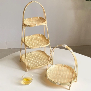 Mẹt Tre Tầng Vuông 1-3 Tầng Đựng Bánh Kẹo Tết Kệ Trang Trí Truyền Thống Giá 29.000₫ 8