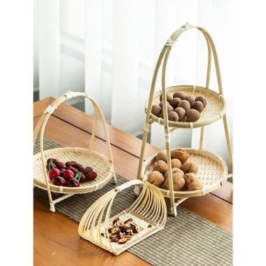 Mẹt Tre Tầng Vuông 1-3 Tầng Đựng Bánh Kẹo Tết Kệ Trang Trí Truyền Thống Giá 29.000₫ 9
