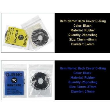 METUBE 200 chiếc vòng chữ O cao su 0,5‑0,6 mm – chống nước, dùng cho sửa đồng hồ, độ dày mỏng, hộp kín 3