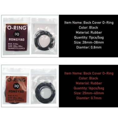 METUBE 200 chiếc vòng chữ O cao su 0,5‑0,6 mm – chống nước, dùng cho sửa đồng hồ, độ dày mỏng, hộp kín 4