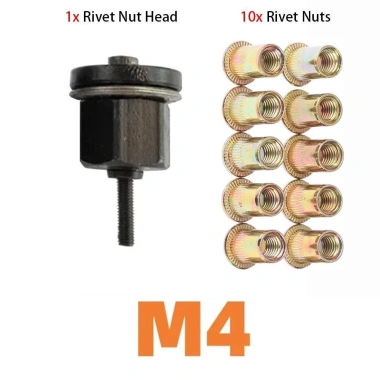METUBE Bộ 11 Đai Đinh Tán Tay M3 M4 M5 M6 M8 M10 Đầu Kim Loại Dễ Lắp Đặt 10