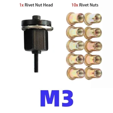 METUBE Bộ 11 Đai Đinh Tán Tay M3 M4 M5 M6 M8 M10 Đầu Kim Loại Dễ Lắp Đặt 11