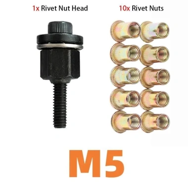 METUBE Bộ 11 Đai Đinh Tán Tay M3 M4 M5 M6 M8 M10 Đầu Kim Loại Dễ Lắp Đặt 12