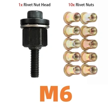 METUBE Bộ 11 Đai Đinh Tán Tay M3 M4 M5 M6 M8 M10 Đầu Kim Loại Dễ Lắp Đặt 13