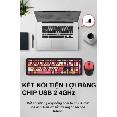 MF 666: Bàn phím & Chuột Không Dây Thiết Kế Hiện Đại, Đa Màu, USB 2.4GHz – 554.000₫