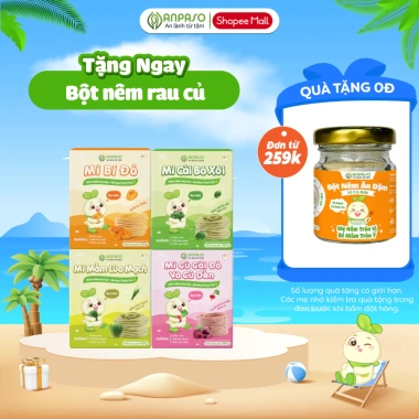 Mì ăn dặm Anpaso vị rau củ - Mì cải bó xôi hữu cơ 120g, giảm giá 37.000đ