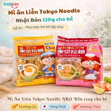 Mì ăn liền Tokyo Noodle Nhật Bản 120g cho bé ngon, giá ưu đãi 43.000