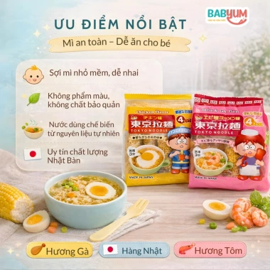 Mì ăn liền Tokyo Noodle Nhật Bản 120g cho bé ngon, giá ưu đãi 43.000