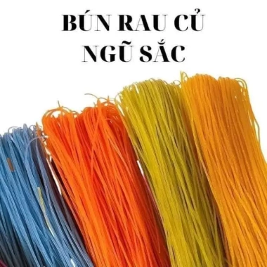 Mì bún Ngũ Sắc Liên Đồng Đặc Sản Cao Bằng - Rau Củ Hoa Đậu Biếc, Chùm Ngây, Eatclean Healthy 500g 29.500đ