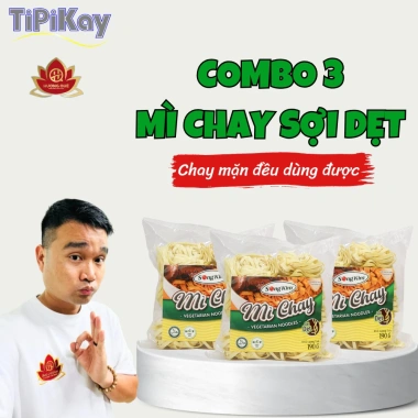 Mì Chay Sợi Dẹt 200g - Đậm vị chay mặn, nhanh gọn, giá chỉ 36.000 VND tại TiPiKay 8