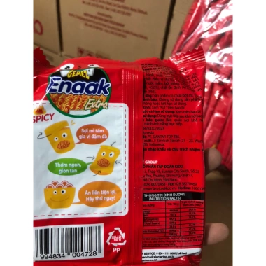 Mì Enaak Đỏ Hương Ớt Bịch 10 gói 28g - Giá ưu đãi 135.000 VNĐ, giảm từ 166.050
