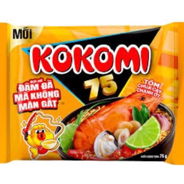 Mì Kokomi Tôm Chua Cay Chanh Ớt 75g - Thùng 30 Gói, Giảm Giá Sốc 137k