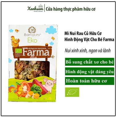 Mì Nui Rau Củ Hữu Cơ Hình Động Vật cho Bé Farma 250g - Giá ưu đãi 118.750 VND XanhSam Organic Mì Nui Rau Củ Hữu Cơ Hình Động Vật cho Bé Farma 250g - Giá ưu đãi 118.750 VND XanhSam Organic