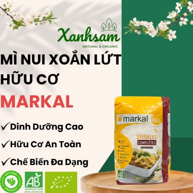 Mì NUI xoắn lứt hữu cơ 500gr MARKAL EU Organic XanhSam Natural và Organic giảm giá 108.500₫ Mì NUI xoắn lứt hữu cơ 500gr MARKAL EU Organic XanhSam Natural và Organic giảm giá 108.500₫
