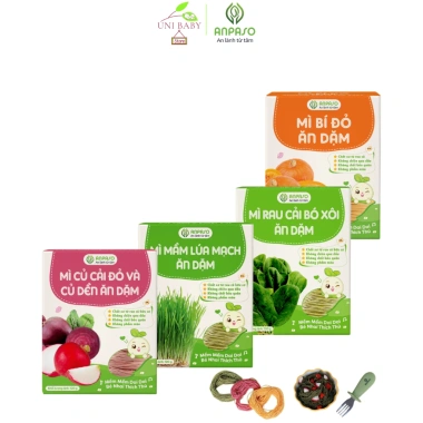 Mì rau củ ăn dặm Organic Anpaso không chiên dầu, giàu chất xơ bé 6 tháng - 55.380 VND