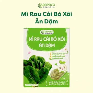Mì rau củ ăn dặm Organic Anpaso không chiên dầu, giàu chất xơ bé 6 tháng - 55.380 VND