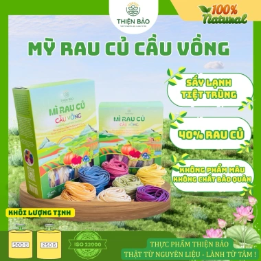 Mì Rau Củ Cầu Vồng Thiện Bảo Không Muối 250g - Cho Bé Ăn Dặm và Người Chay, Giá Giảm 55.000 VND