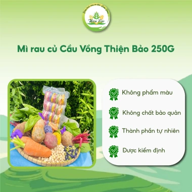 Mì Rau Củ Cầu Vồng Thiện Bảo Không Muối 250g - Cho Bé Ăn Dặm và Người Chay, Giá Giảm 55.000 VND