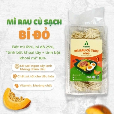 Mì Rau Củ Hapimi Mix Tảo Xoắn, Bí Đỏ, Cải Bó Xôi - Thực phẩm dinh dưỡng cho cả gia đình, giảm còn 99.000₫