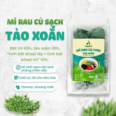 Mì Rau Củ Hapimi Mix Tảo Xoắn, Bí Đỏ, Cải Bó Xôi - Thực phẩm dinh dưỡng cho cả gia đình, giảm còn 99.000₫
