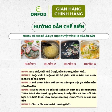 Mì rau củ Healthy ONFOD ăn dặm kiểu Nhật cho bé từ 6 tháng - Giá ưu đãi 79.000₫ 6