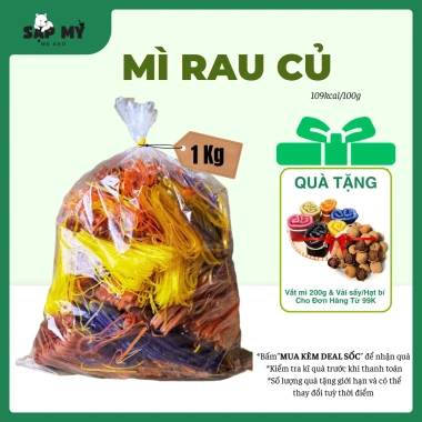 Mì rau củ rối ngũ sắc vụn 1kg - Hữu cơ, Bắc Giang, giá sỉ 55k ăn kiêng