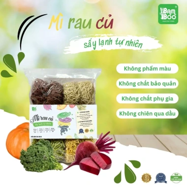 Mì Rau Củ Sấy Lạnh Bamboo 500g Không chiên dầu, ăn kiêng, mì chay hữu cơ 89.000đ