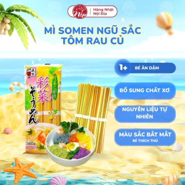 Mì somen ngũ sắc tôm rau củ 320g cho bé ăn dặm 12 tháng - giá 75.000đ - nepshop1 Mì somen ngũ sắc tôm rau củ 320g cho bé ăn dặm 12 tháng - giá 75.000đ - nepshop1