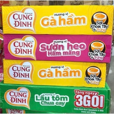Mì Tôm Cung Đình 30 gói 80g Thùng 30 gói, giảm giá 267k, tiện lợi cho gia đình 3