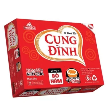 Mì Tôm Cung Đình 30 gói 80g Thùng 30 gói, giảm giá 267k, tiện lợi cho gia đình 5