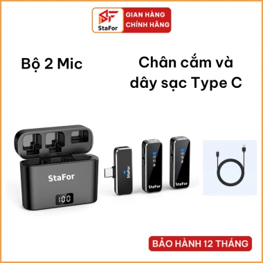Mic thu âm không dây lọc tiếng ồn, cài áo livestream, quay vlog, pin sạc, giảm echo giá 388.000đ 6