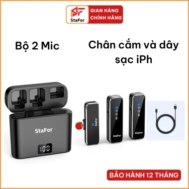Mic thu âm không dây lọc tiếng ồn, cài áo livestream, quay vlog, pin sạc, giảm echo giá 388.000đ 7