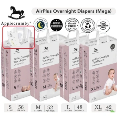 Michibaby Bỉm Đêm Applecrumby AirPlus Overnight Mega Mini NB S M L XL XXL siêu thấm 12h Giá 260.000₫ 6 Michibaby Bỉm Đêm Applecrumby AirPlus Overnight Mega Mini NB S M L XL XXL siêu thấm 12h Giá 260.000₫ 6