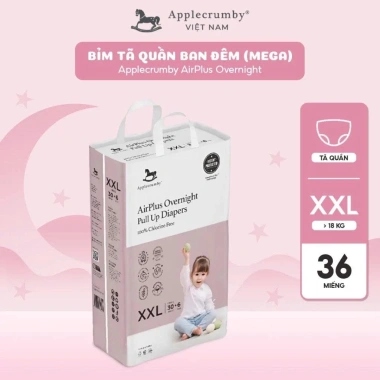 Michibaby Bỉm Đêm Applecrumby AirPlus Overnight Mega Mini NB S M L XL XXL siêu thấm 12h Giá 260.000₫ 14 Michibaby Bỉm Đêm Applecrumby AirPlus Overnight Mega Mini NB S M L XL XXL siêu thấm 12h Giá 260.000₫ 14