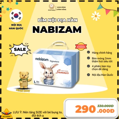 Michibaby BỈM Nabizam Ultra Thin Summer Signature Hàn Quốc Mềm Mại Mỏng Nhẹ Đủ Size MC641 Giá 289.000đ 2